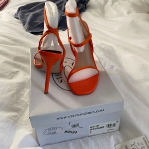 Orange straps Steve Madden heels